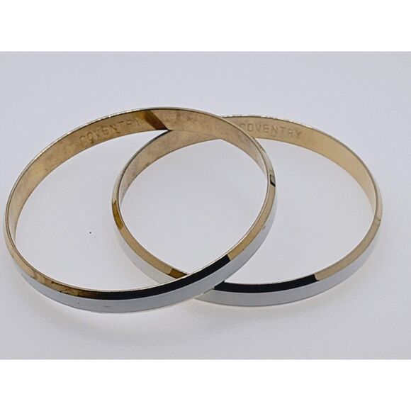 Vintage 2 gold tone Sarah Coventry “Milky Way” bangle bracelets - Picture 7 of 8